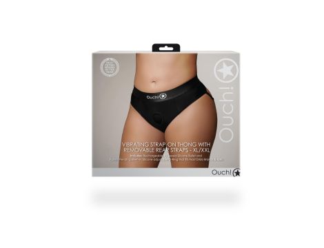 Vibrating Strap-on Thong with Removable Rear Straps - XL/XXL