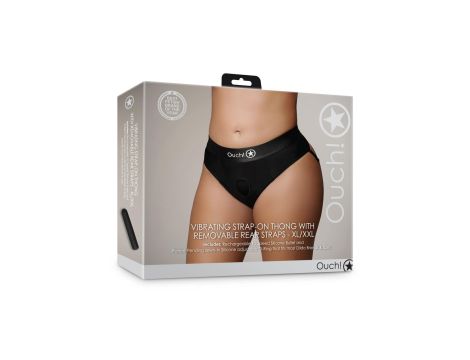 Vibrating Strap-on Thong with Removable Rear Straps - XL/XXL - 4