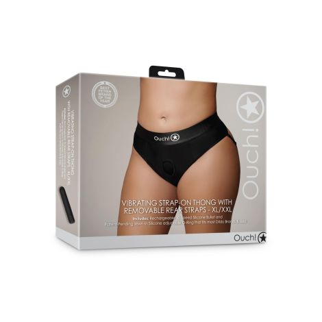 Vibrating Strap-on Thong with Removable Rear Straps - XL/XXL - 4