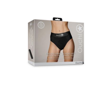 Vibrating Strap-on Thong with Removable Rear Straps - XS/S - 4