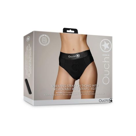 Vibrating Strap-on Thong with Removable Rear Straps - XS/S - 4