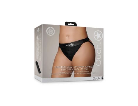 Vibrating Strap-on Panty Harness with Open Back - XL/XXL - 4