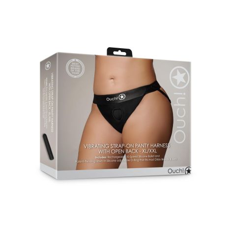 Vibrating Strap-on Panty Harness with Open Back - XL/XXL - 4