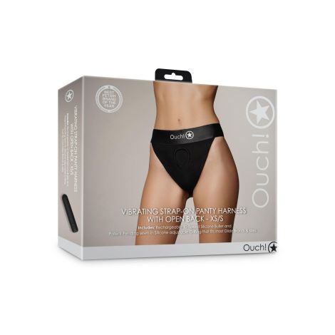 Vibrating Strap-on Panty Harness with Open Back - XS/S - 4