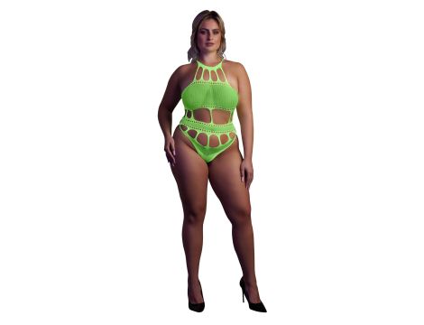 Body with Grecian Neckline - Neon Green - XL/XXXXL