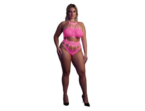 Body with Grecian Neckline - Neon Pink - XL/XXXXL