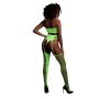 Two Piece with Crop Top and Stockings - Green - XS/XL - 3