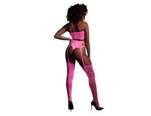 Two Piece with Crop Top and Stockings - Pink - XS/XL - image 2