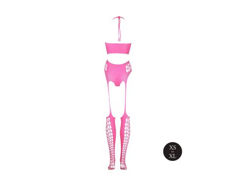 Two Piece with Crop Top and Stockings - Pink - XS/XL - 7