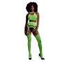 Two Piece with Crop Top and Stockings - Green - XS/XL - 2