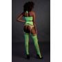 Two Piece with Crop Top and Stockings - Green - XS/XL - 6