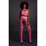 Two Piece with Crop Top and Stockings - Pink - XS/XL - 5