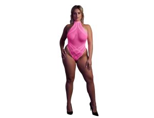 Body with Halter Neck - Neon Pink - XL/XXXXL