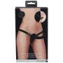 Ouch! - Dual Vibrating - Rechargeable - 10 Speed Silicone Ribbed Strap-On - Adjustable - Black - 2