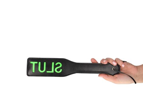 'Slut'' Paddle - Glow in the Dark - Black/Neon Green - 11