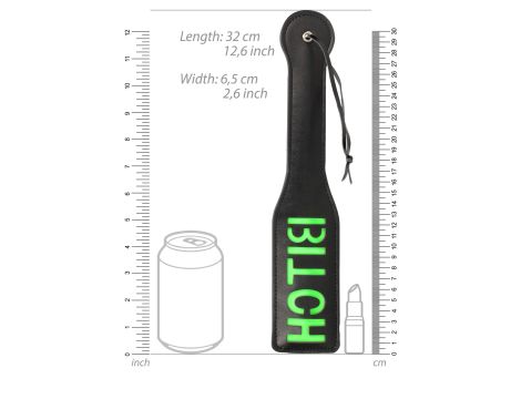 'Bitch'' Paddle - Glow in the Dark - Black/Neon Green - 4