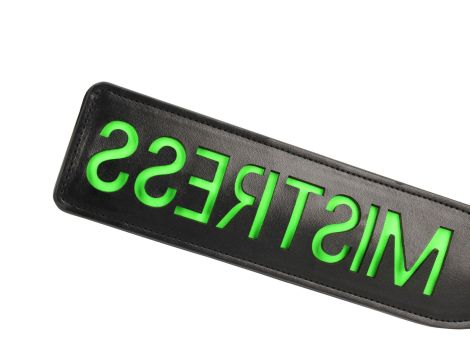 'Mistress'' Paddle - Glow in the Dark - Black/Neon Green - 5