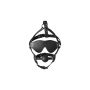 Blindfolded Head Harness with Solid Ball Gag - Black - 5