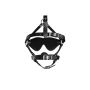 Blindfolded Head Harness with Solid Ball Gag - Black - 7