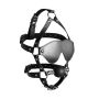 Blindfolded Head Harness with Solid Ball Gag - Black - 10