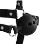 Head Harness with Breathable Ball Gag and Nose Hooks - Black - 5