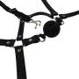 Head Harness with Breathable Ball Gag and Nose Hooks - Black - 9