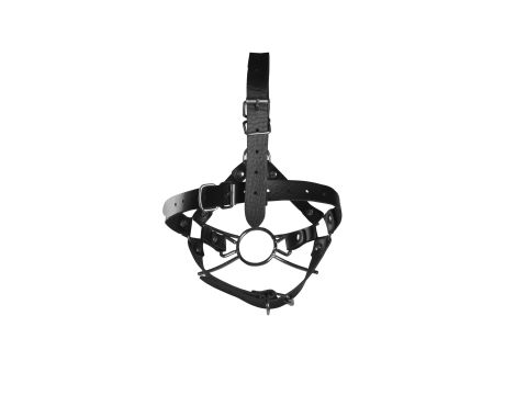 Head Harness with Spider Gag and Nose Hooks - Black - 4