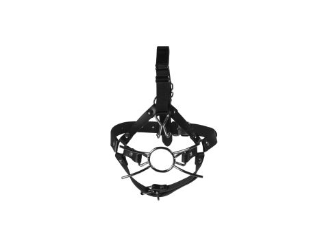 Head Harness with Spider Gag and Nose Hooks - Black - 5