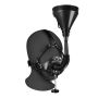 Open Mouth Gag Head Harness with Funnel - Black - 2