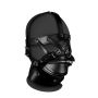 Head Harness with Zip-up Mouth and Lock - Black - 2