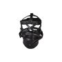 Head Harness with Zip-up Mouth and Lock - Black - 10