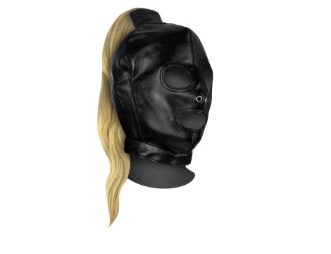 Mask with Blonde Ponytail - Black