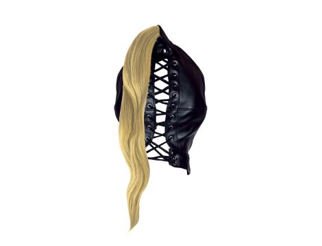 Mask with Blonde Ponytail - Black - 3