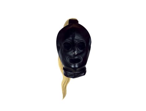 Mask with Blonde Ponytail - Black - 7