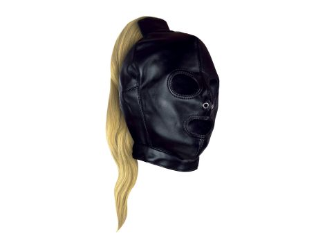 Mask with Blonde Ponytail - Black - 9