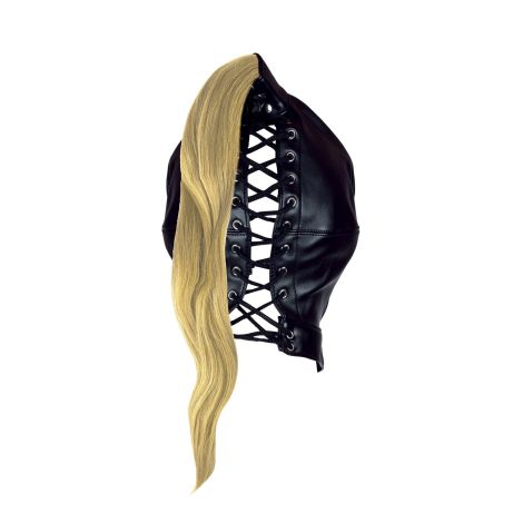 Mask with Blonde Ponytail - Black - 3