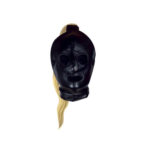 Mask with Blonde Ponytail - Black - 7