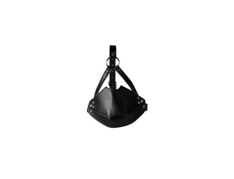 Head Harness with Mouth Cover and Breathable Ball Gag - Black - 4