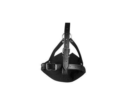 Head Harness with Mouth Cover and Breathable Ball Gag - Black - 9