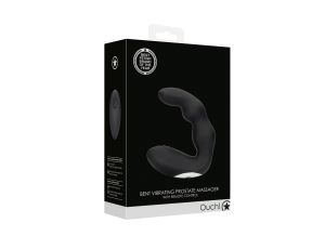 Bent Vibrating Prostate Massager with Remote Control - Black - image 2