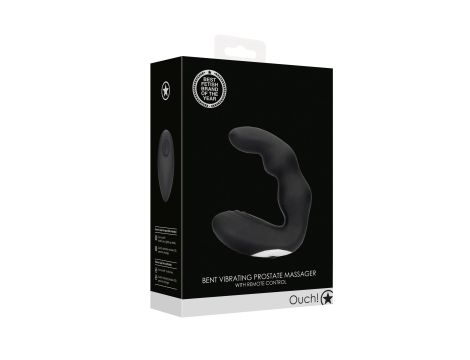 Bent Vibrating Prostate Massager with Remote Control - Black - 2