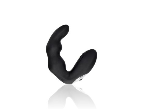 Bent Vibrating Prostate Massager with Remote Control - Black - 7