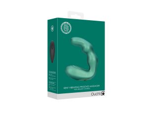 Bent Vibrating Prostate Massager with Remote Control - Metallic Green - image 2