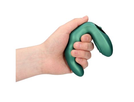 Bent Vibrating Prostate Massager with Remote Control - Metallic Green - 4