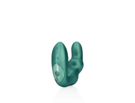 Bent Vibrating Prostate Massager with Remote Control - Metallic Green - 5