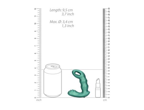 Beaded Vibrating Prostate Massager with Remote Control - Metallic Green - 4