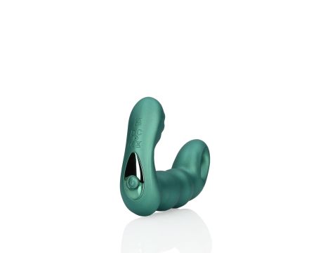 Beaded Vibrating Prostate Massager with Remote Control - Metallic Green - 6