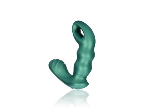 Beaded Vibrating Prostate Massager with Remote Control - Metallic Green - 7