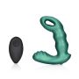 Beaded Vibrating Prostate Massager with Remote Control - Metallic Green - 2