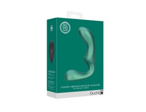 Pointed Vibrating Prostate Massager with Remote Control - Metallic Green - image 2